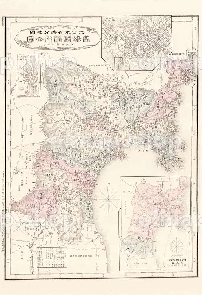 宮城県管内全図 明治28年(1895) - 大日本管轄分地図