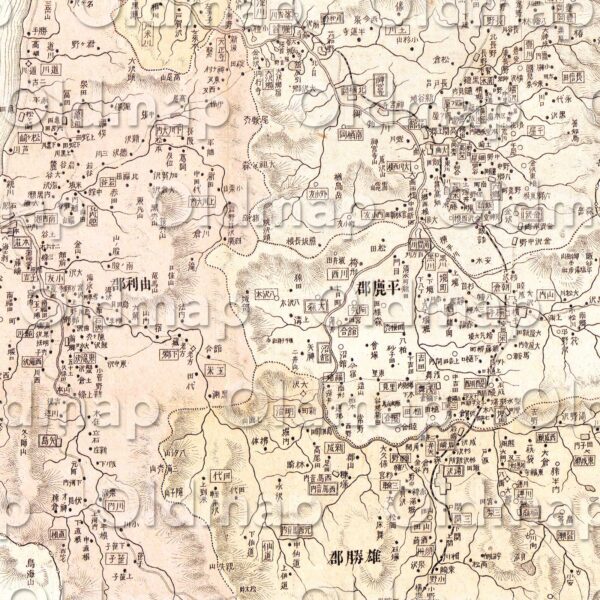 秋田県管内全図 大正4年(1915) - 大日本管轄分地図 - 画像 (3)