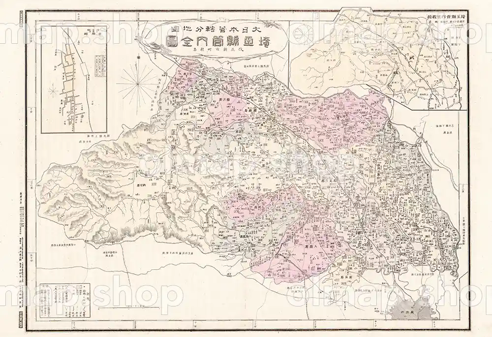 埼玉県管内全図 明治28年(1895) - 大日本管轄分地図