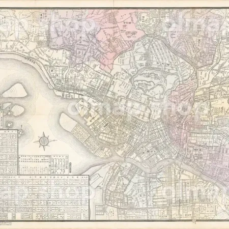 東京市図 明治41年(1908) - 大日本管轄分地図