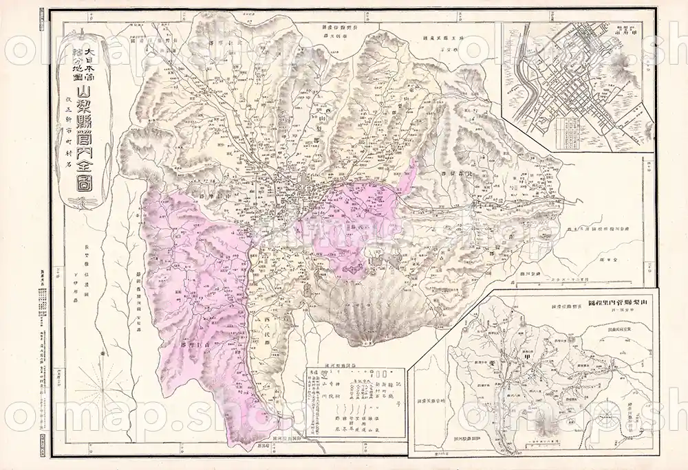 山梨県管内全図 明治28年(1895) - 大日本管轄分地図