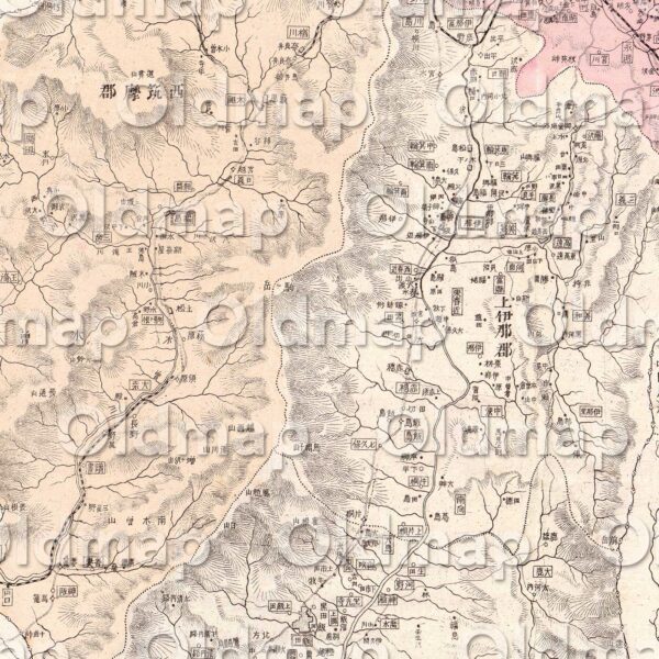 長野県管内全図 明治43年(1910) - 大日本管轄分地図 - 画像 (2)