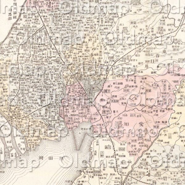 愛知県管内全図 明治40年(1907) - 大日本管轄分地図 - 画像 (3)