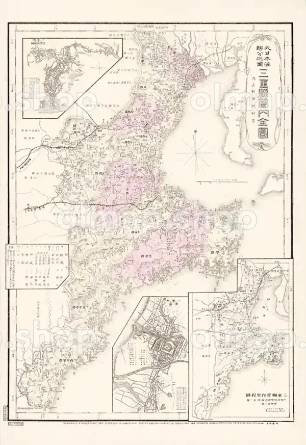 三重県管内全図 明治28年(1895) - 大日本管轄分地図