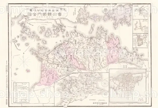 香川県管内全図 明治28年(1895) - 大日本管轄分地図