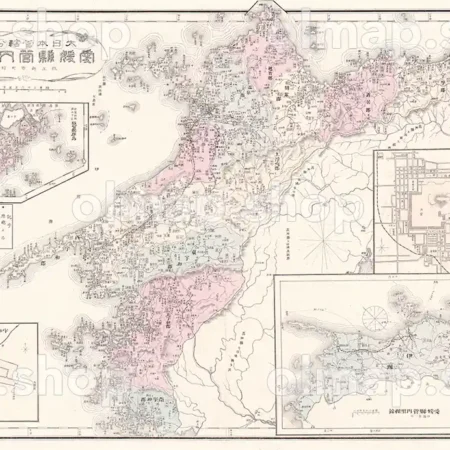 愛媛県管内全図 明治28年(1895) - 大日本管轄分地図