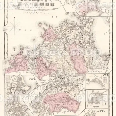 福岡県管内全図 明治28年(1895) - 大日本管轄分地図