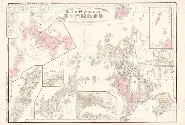 長崎県管内全図 明治28年(1895) - 大日本管轄分地図