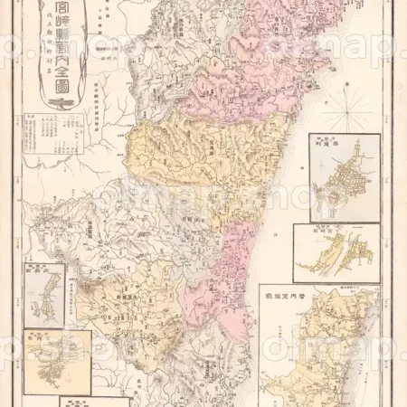 宮崎県管内全図 明治41年(1908) - 大日本管轄分地図