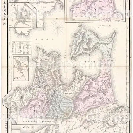 青森県管内全図 明治30年(1897) - 大日本管轄分地図