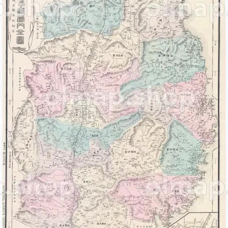 岩手県管内全図 明治27年(1894) - 大日本管轄分地図