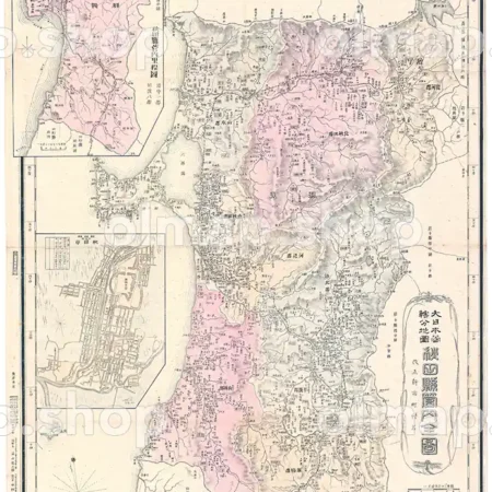 秋田県管内全図 明治28年(1895) - 大日本管轄分地図