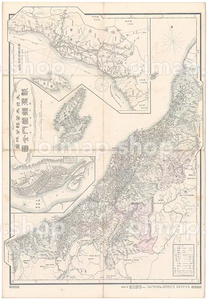 新潟県管内全図 明治28年(1895) - 大日本管轄分地図