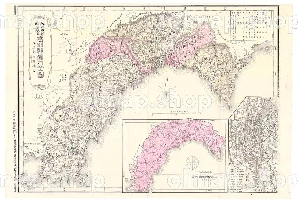 高知県管内全図 明治28年(1895) - 大日本管轄分地図
