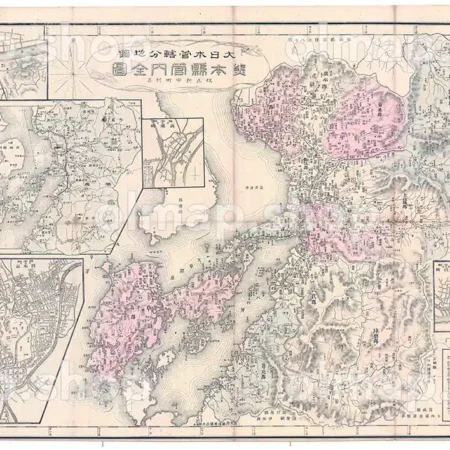 熊本県管内全図 明治28年(1895) - 大日本管轄分地図