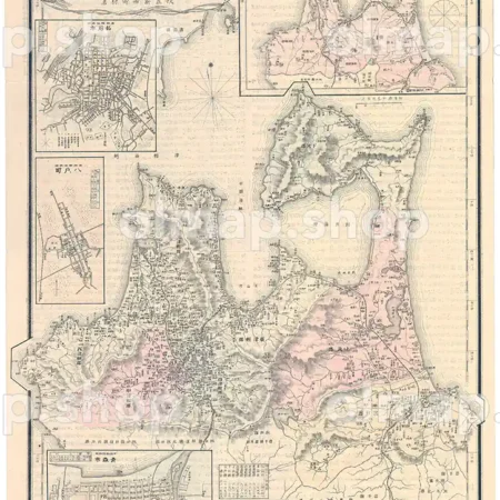 青森県管内全図 明治35年(1897) - 大日本管轄分地図