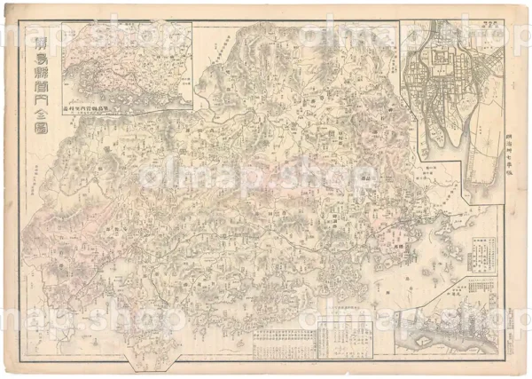 広島県管内全図 明治37年(1904) - 大日本管轄分地図