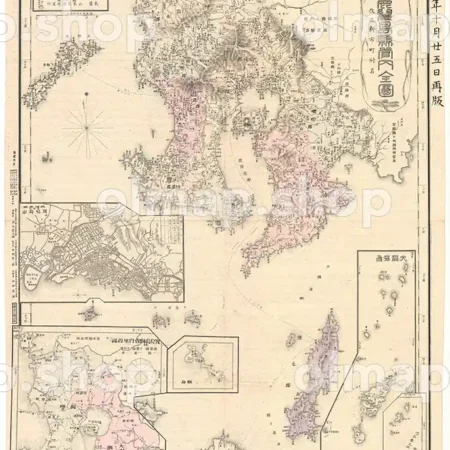 鹿児島県管内全図 明治30年(1897) - 大日本管轄分地図