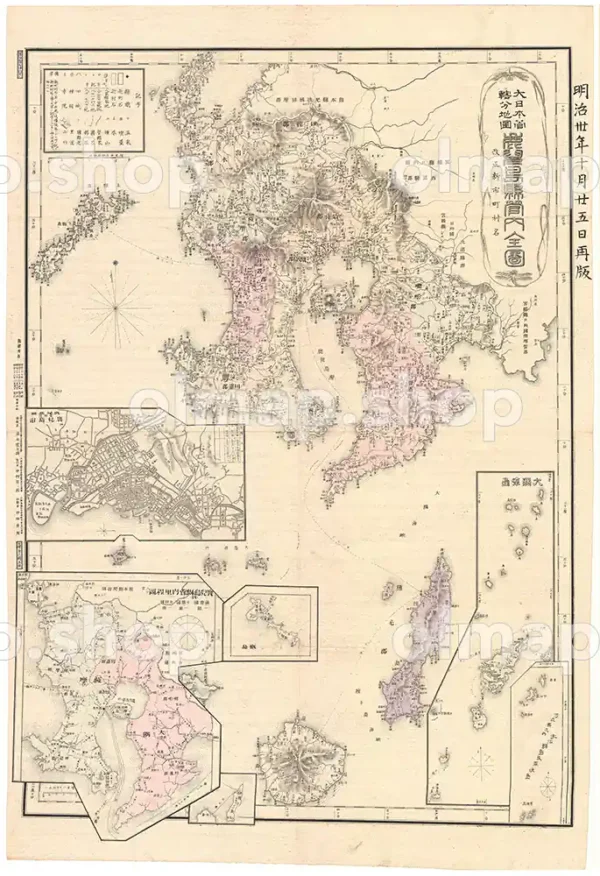 鹿児島県管内全図 明治30年(1897) - 大日本管轄分地図