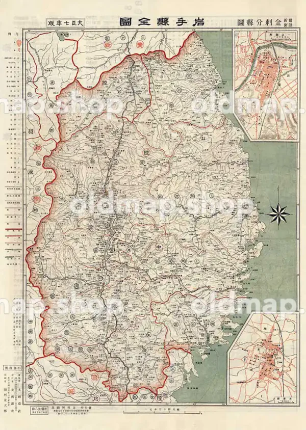 岩手県全図 大正7年(1918) - 金刺分県図