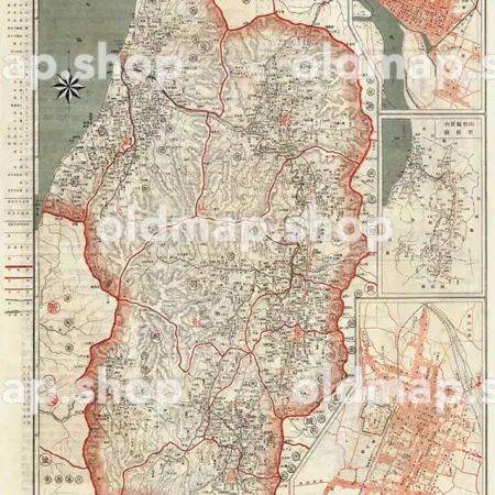 山形県全図 大正5年(1916) - 金刺分県図