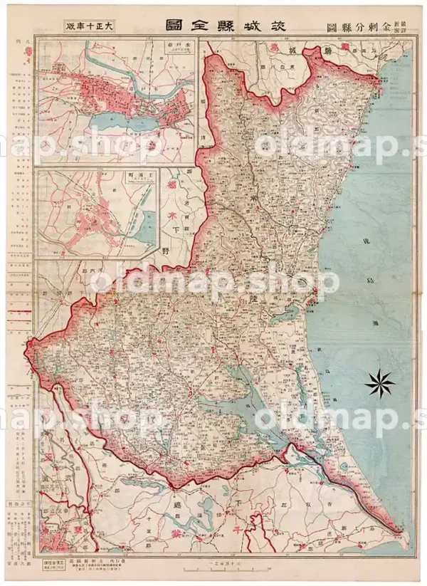 茨城県全図 大正10年(1921) - 金刺分県図