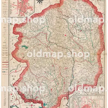 栃木県全図 大正10年(1921) - 金刺分県図