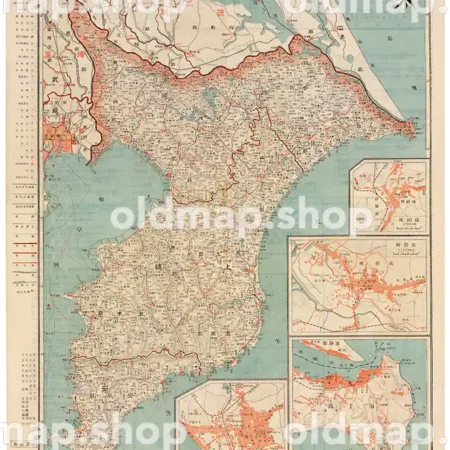 千葉県全図 大正7年(1918) - 金刺分県図