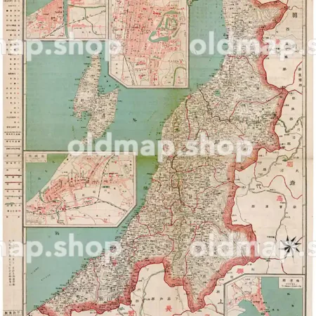 新潟県全図 大正9年(1920) - 金刺分県図