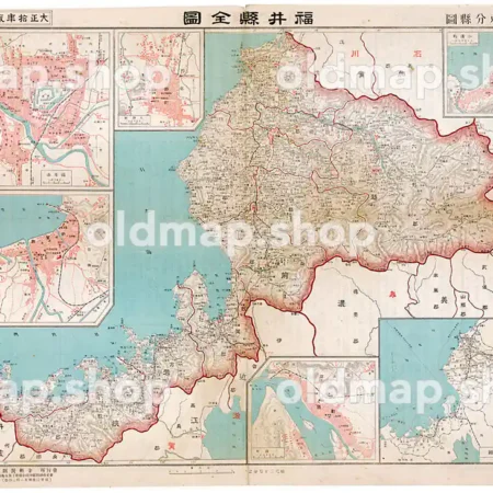 福井県全図 大正10年(1921) - 金刺分県図