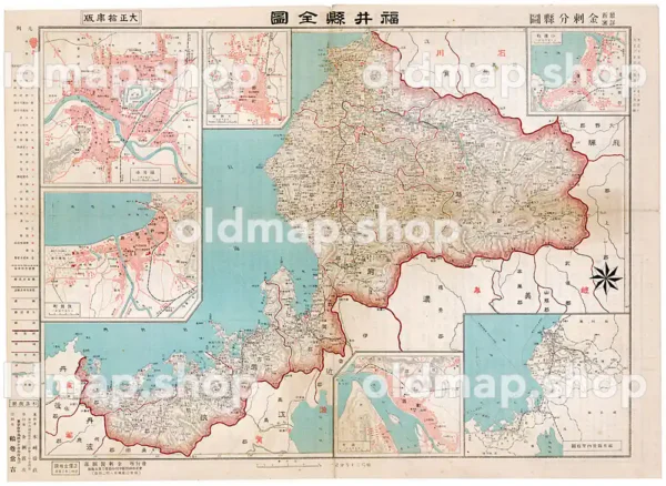 福井県全図 大正10年(1921) - 金刺分県図