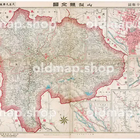 山梨県全図 大正9年(1920) - 金刺分県図