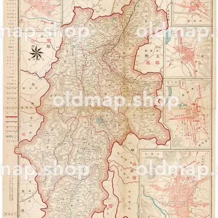 長野県全図 大正10年(1921) - 金刺分県図