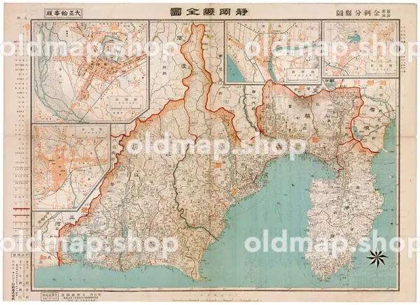 静岡県全図 大正10年(1921) - 金刺分県図