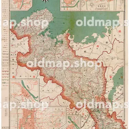 京都府全図 大正10年(1921) - 金刺分県図