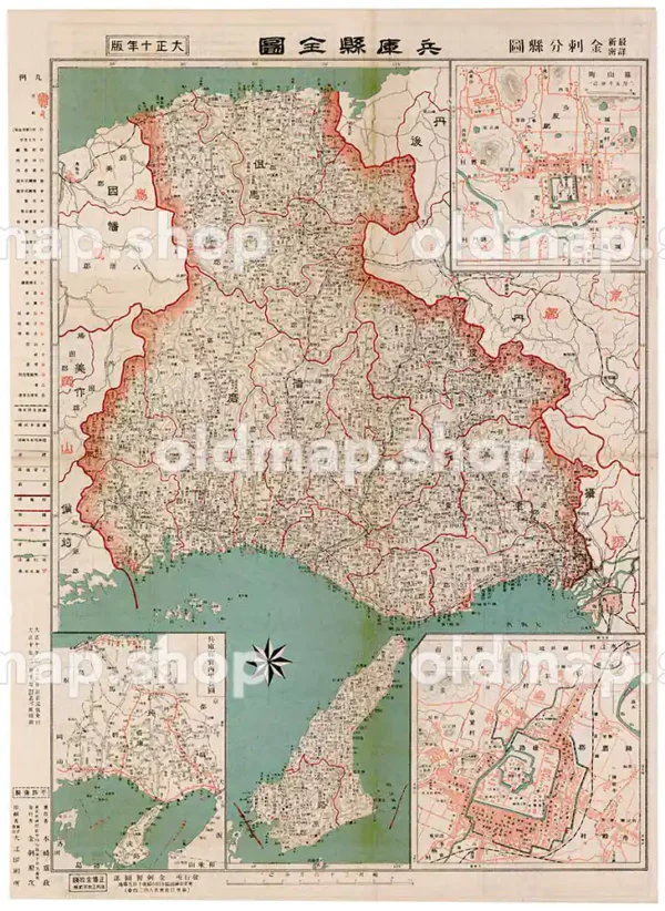 兵庫県全図 大正10年(1921) - 金刺分県図