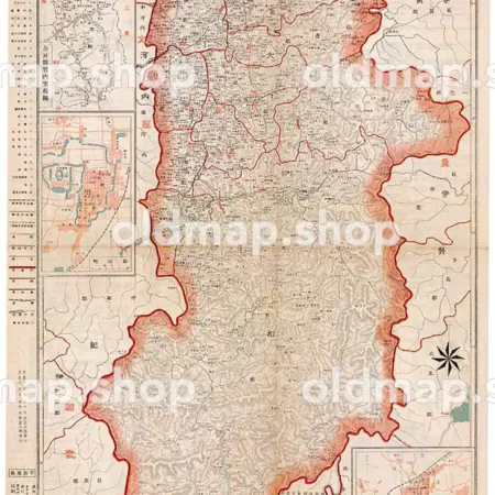 奈良県全図 大正10年(1921) - 金刺分県図