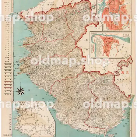 和歌山県全図 大正5年(1916) - 金刺分県図