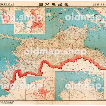 愛媛県全図 大正9年(1920) - 金刺分県図