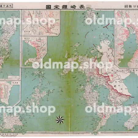 長崎県全図 大正10年(1921) - 金刺分県図