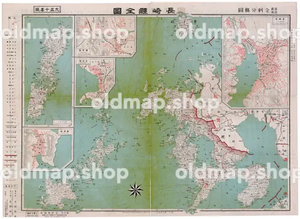 長崎県全図 大正10年(1921) - 金刺分県図