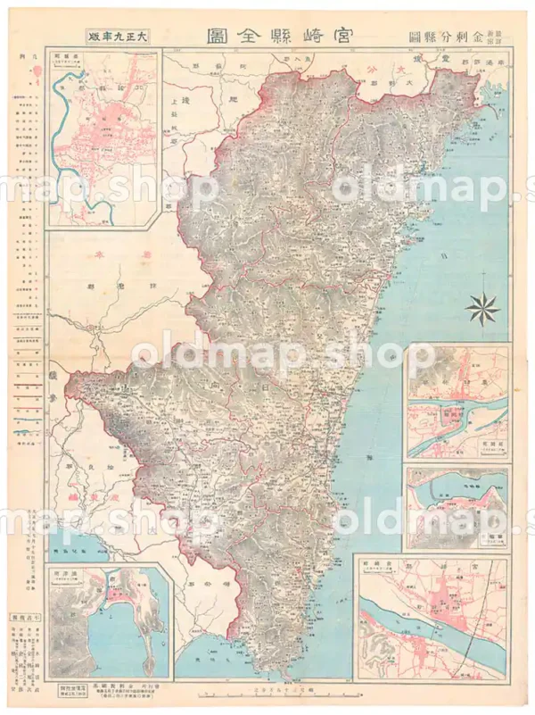 宮崎県全図 大正9年(1920) - 金刺分県図