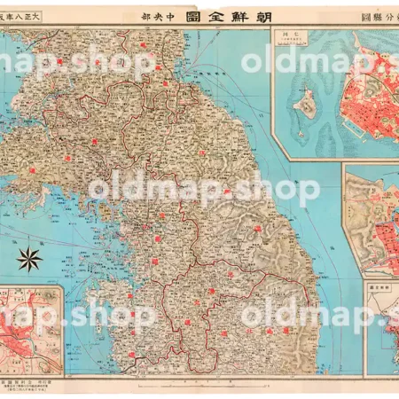 朝鮮全図 中央部 大正8年(1919) - 金刺分県図