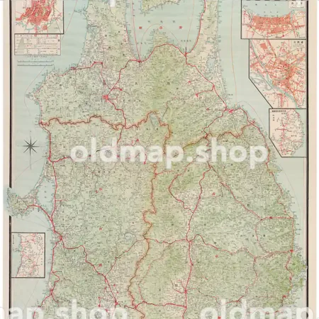 其三十二 岩手県 青森県 秋田県 (東宮御成婚記念) 大正15年(1926) - 日本交通分県地図