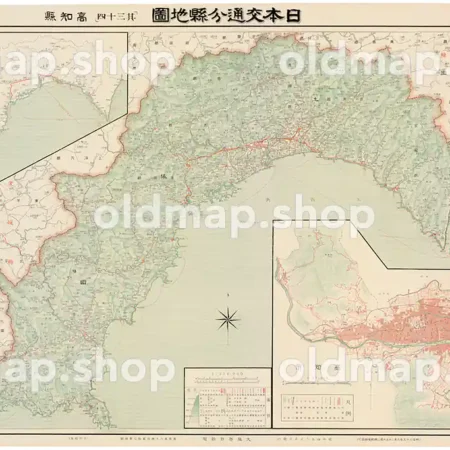 其三十四 高知県 昭和4年(1929) - 日本交通分県地図