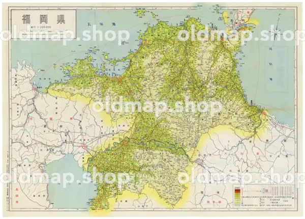 福岡県 昭和35年(1960) - 新日本分県地図