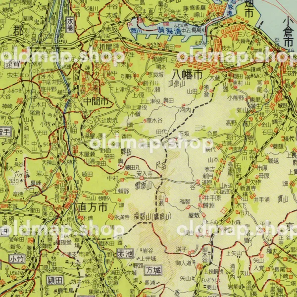 福岡県 昭和35年(1960) - 新日本分県地図 - 画像 (3)