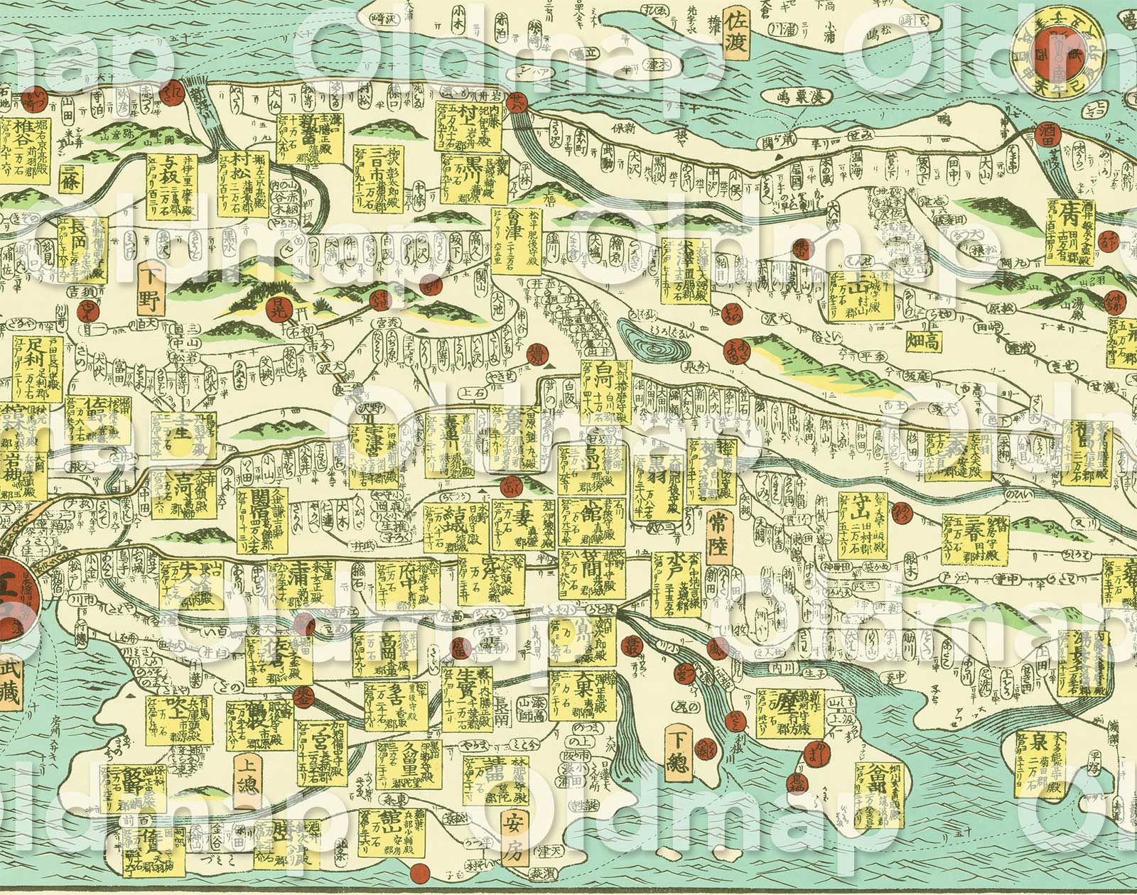 大日本行程大絵図 東日本 慶応元年(1865) – 古地図– 古地図素材データのダウンロード販売-oldmap.shop