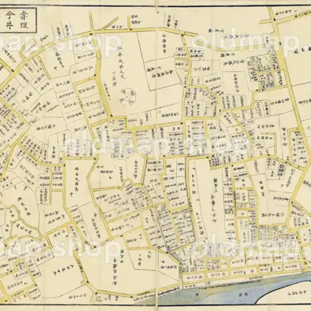 赤坂今井辺之図 嘉永2年(1849) - 江戸切絵図