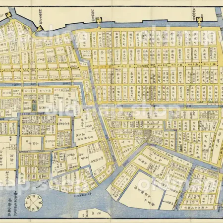 日本橋南芝口辺地図 嘉永2年(1849) - 江戸切絵図